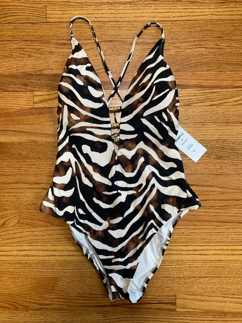 Sunshine 79 swimsuit- v plunge one piece bathing suit tiger animal print